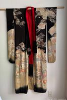 Full view of kimono front showing overall design and colours