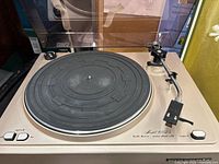 Top view of Marantz Model 6025 turntable showing platter, tonearm and controls
