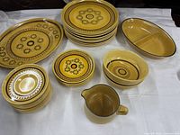 Group shot of Franciscan Honeycomb dinnerware pieces