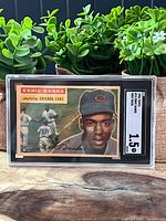 Front of SGC-slabbed 1956 Topps Ernie Banks card