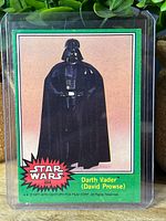 Front of 1977 Topps Star Wars Darth Vader card in sleeve