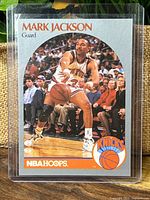 Front of 1990-91 NBA Hoops Mark Jackson #205 card in sleeve