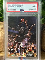 Front of PSA-slabbed Shaquille O'Neal rookie card
