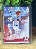 Front of Shohei Ohtani Diamond Kings rookie card in sleeve