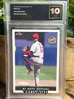 Front of slabbed Shohei Ohtani rookie card showing grade and label