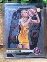 Front of 2024 Panini Prizm Cameron Brink rookie card in sleeve