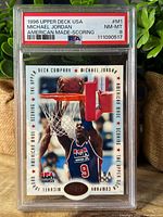 Front of PSA-slabbed Michael Jordan card showing grade and image