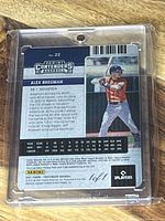 Back of Panini Contenders card #22 Alex Bregman in case