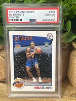 Front of PSA-slabbed RJ Barrett rookie card showing grade GEM MT 10