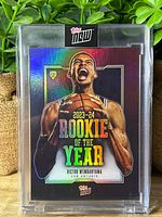 Front of sealed Topps Now Victor Wembanyama Rookie of the Year card