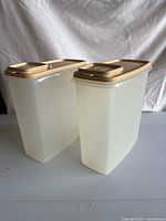 Front view of both Tupperware containers with lids attached