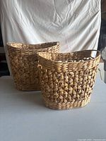 Front view of both wicker baskets