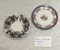 Front view showing both decorative plates, patterns visible