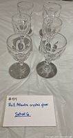 Six Peill Atlantis crystal cordial glasses group shot