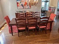 table and chairs front view