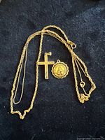 Overall view of both chains and both pendants