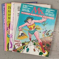 Stack of six 1972 Ms. Magazine issues