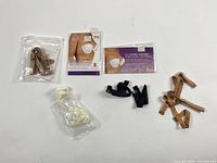 All six bra accessories laid out