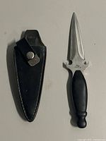 Dagger and sheath side-by-side on neutral background
