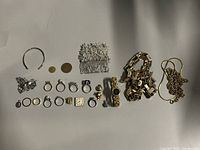 Entire lot laid out showing all jewellery pieces