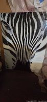 Full front view of zebra glass artwork