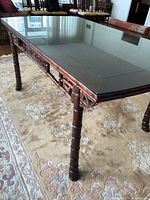 Full view of table with glass top