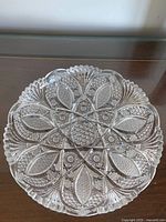 Top view of larger crystal dish showing pattern