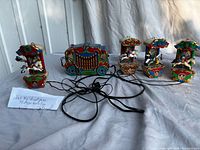 All five pieces laid out with wiring visible