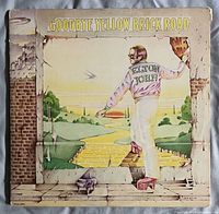 Front cover of Elton John Goodbye Yellow Brick Road gatefold LP