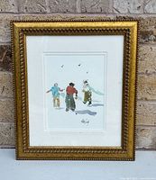 Front view of framed watercolour painting