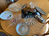 All ten serveware pieces arranged on table