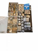 Overall view of lot showing organizers, sample cups and identification cards