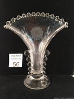 Full view of fan-shaped Cornflower Candlewick vase