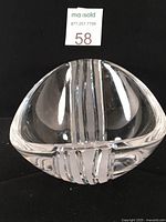 Front view of Villeroy & Boch Dune crystal bowl showing cut and frosted pattern