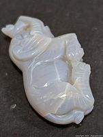 Front view of carved opal elephant