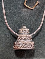 Full view of necklace and pendant front