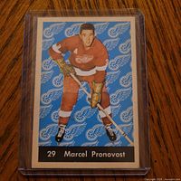 Front of Marcel Pronovost Parkhurst card in sleeve