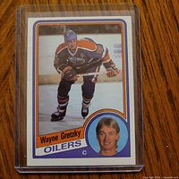 Front of 1984-85 Topps Wayne Gretzky #51 card in sleeve