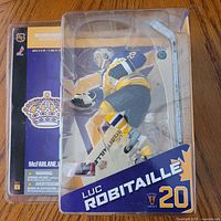 Front view of sealed Luc Robitaille Series 8 figure packaging