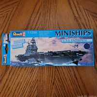 Front of Revell Mini Ships U.S.S. Enterprise model kit box showing scale and artwork