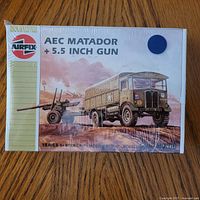 Front of sealed Airfix AEC Matador + 5.5 Inch Gun kit box