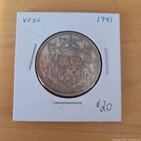 Reverse coat of arms and date 1941