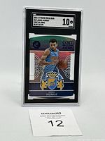 Front view of SGC slab displaying card, grade 10 label visible