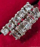 Front view showing two rows of clear stones