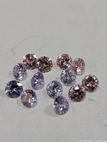 Loose cubic zirconia stones showing colour and cut