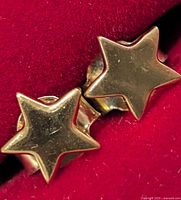 Front view of both star-shaped earrings in case