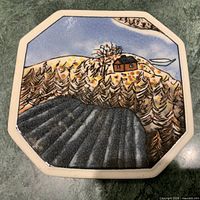 Front view of octagonal plate showing complete artwork