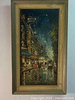 Full view of framed oil painting