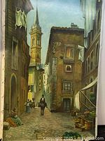 Full view of lithograph showing entire street scene