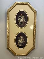 full view of framed artwork showing frame and both prints